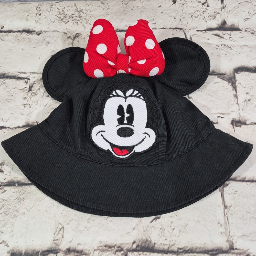 Minnie Mouse Black Bucket Toddler Hat With Padded Ears Disney Parks